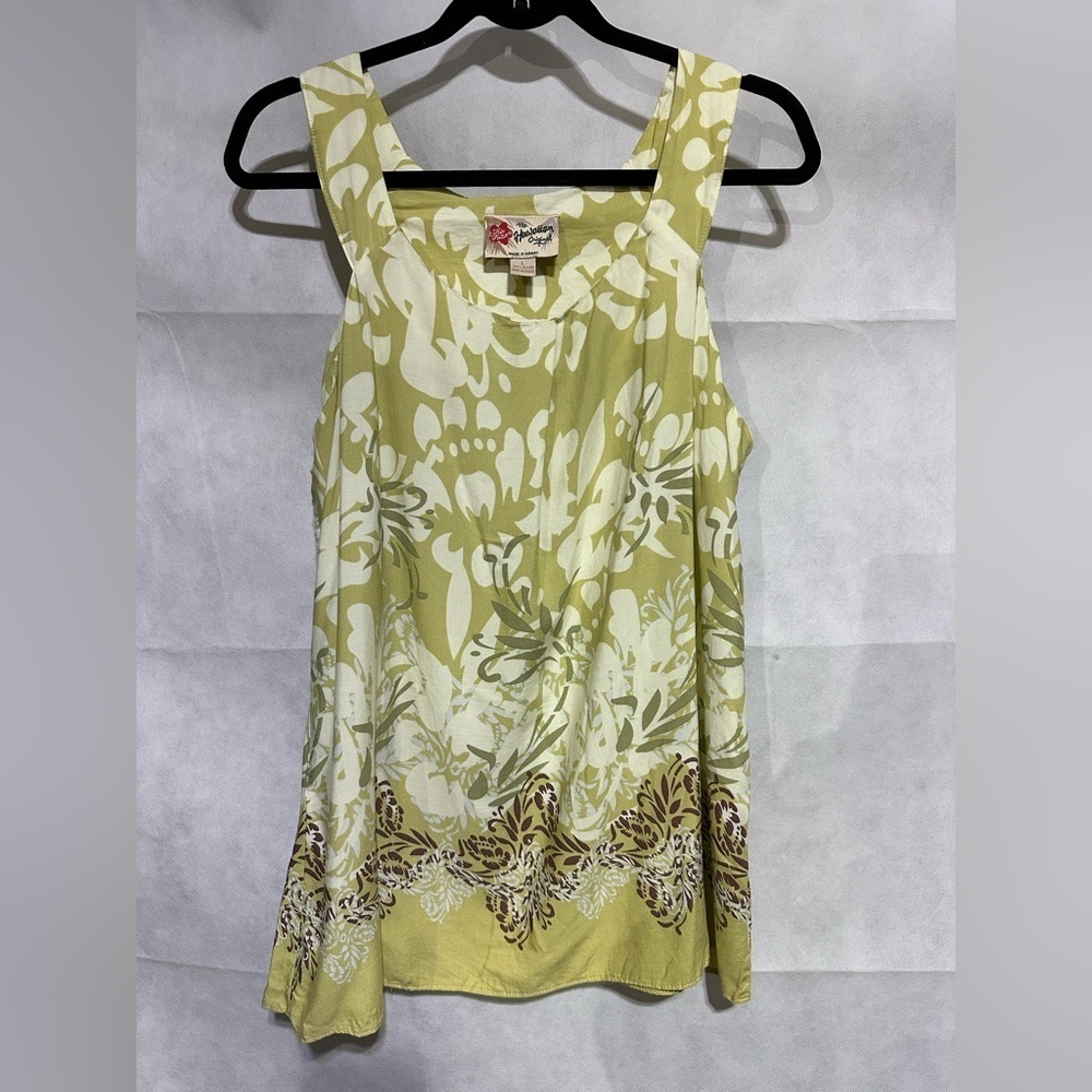Hilo Hattie Top Women's L Floral Tank Top Hawaiian Original Sleeveless Tropical